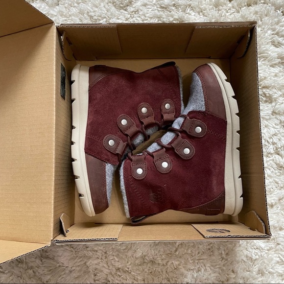 SOREL | NWT Explorer Joan Felt 100g Waterproof Winter Boots in Redwood Size 6 - Picture 9 of 11